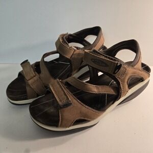 MBT Size 8 EU 38.5 Katika Nubuck Brown Leather Rocker Toning Comfort Sandal